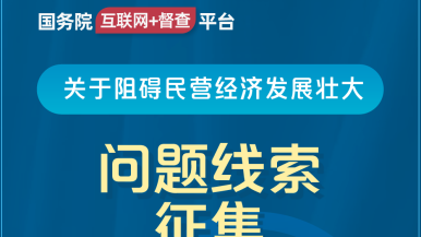 日本人尻屄视频国务院“互联网+督查”平台公开征集阻碍民营经济发展壮大问题线索